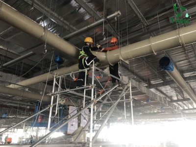 Cung cấp lắp đặt Hệ thống ống gió thu khí thải - KCN Đồng Văn 3